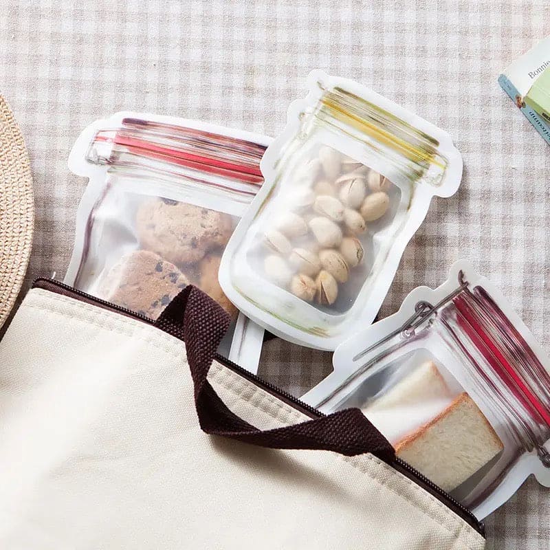 Food Grade Preservation Zipper Bags, Reusable Mason Jar Zipper Fresh Bags, Airtight Seal Food Storage Bags, Leak-Proof Zip-Lock Food Storage Bags for Travel Food Grade Preservation Zipper Bags, Reusable Mason Jar Zipper Fresh Bags, Airtight Seal Food Storage Bags, Leak-Proof Zip-Lock Food Storage Bags for Travel